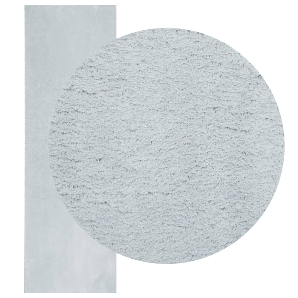 VidaXL tapis huarte poils courts doux lavable 80x250 cm bleu