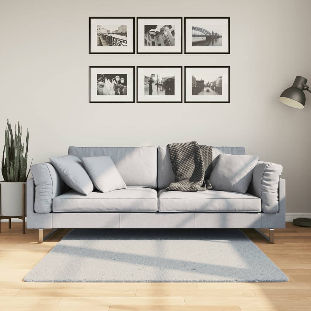 Vidaxx tapis huarte poils courts doux lavable 120x120 cm bleu