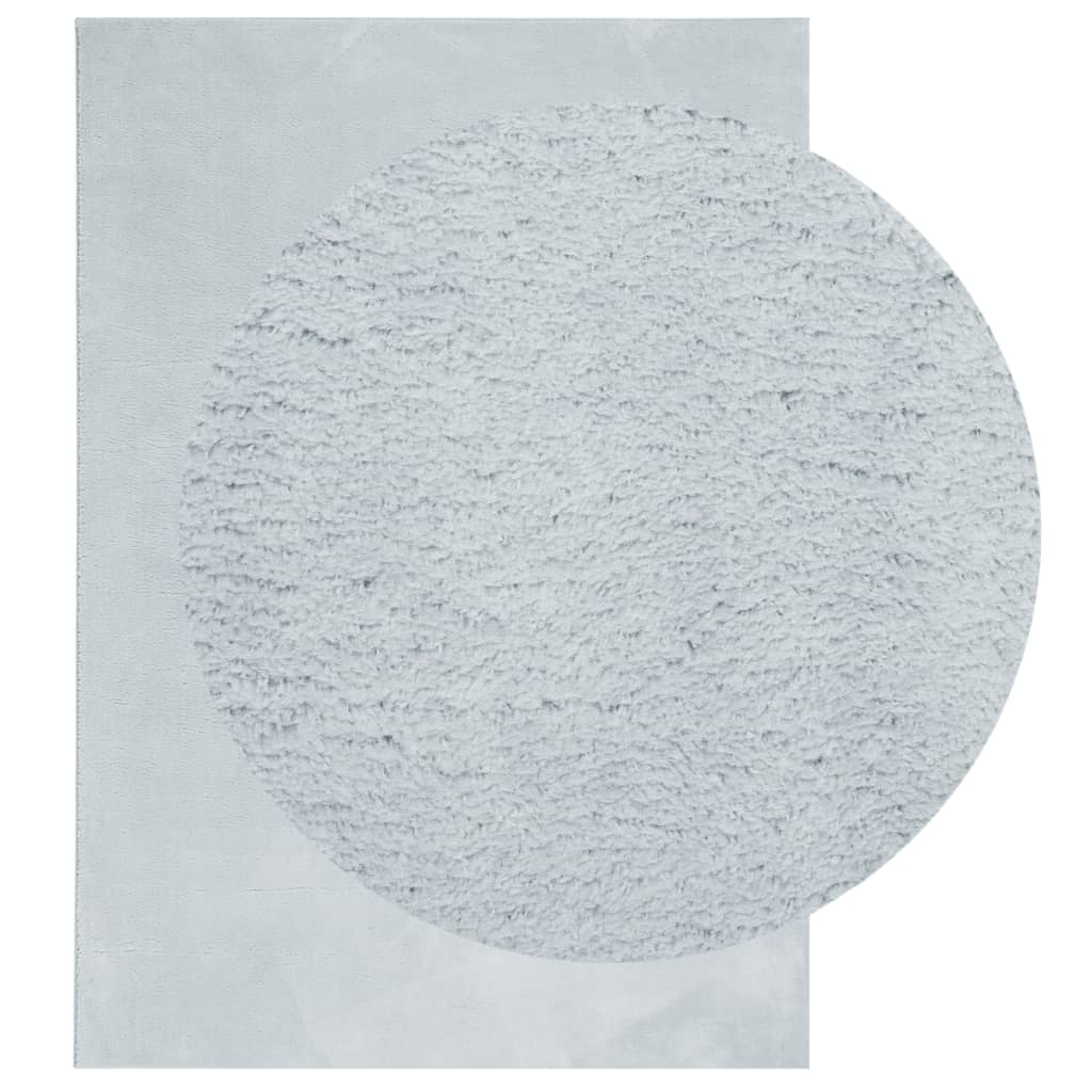 VidaXL tapis huarte poils courts doux lavable 140x200 cm bleu