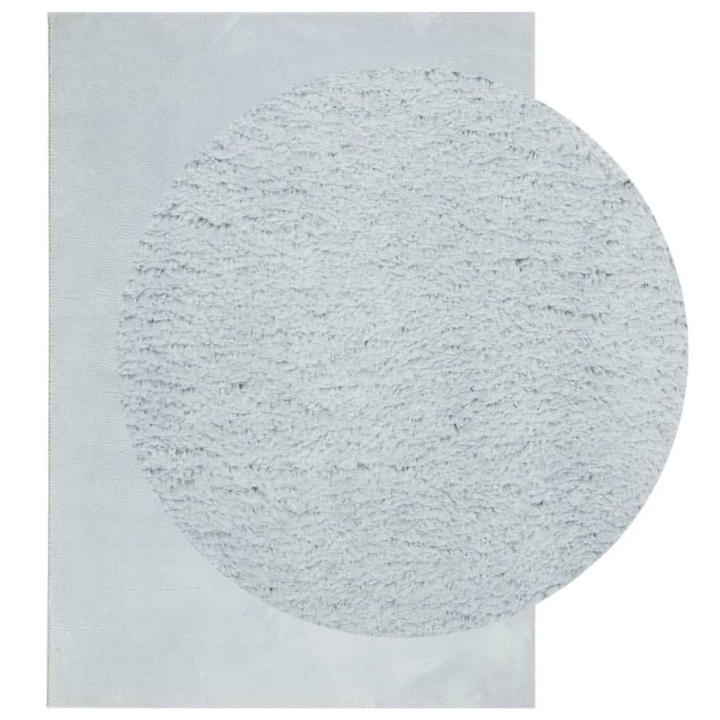 VidaXL tapis huarte poils courts doux lavable 160x230 cm bleu