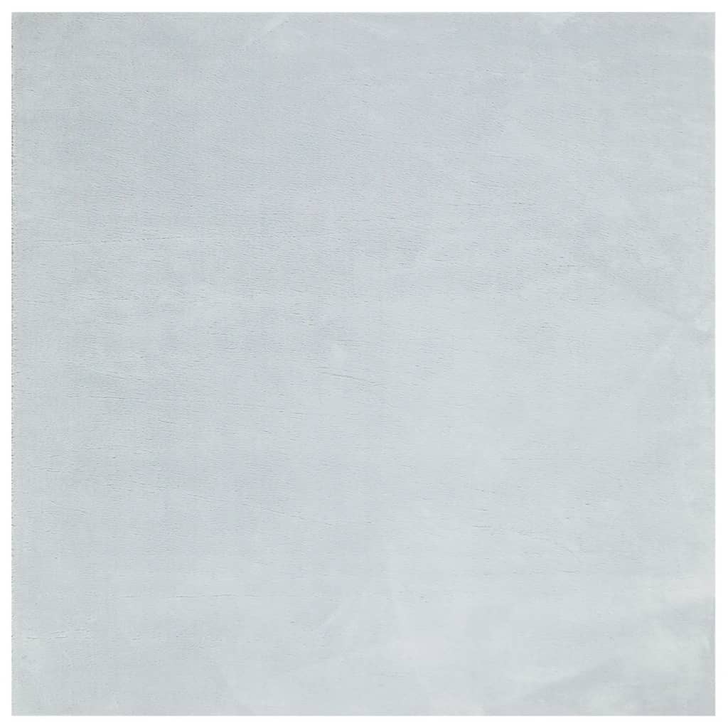 VidaXL tapis huarte poils courts doux lavable 240x240 cm bleu