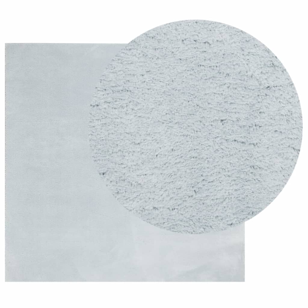 VidaXL tapis huarte poils courts doux lavable 240x240 cm bleu