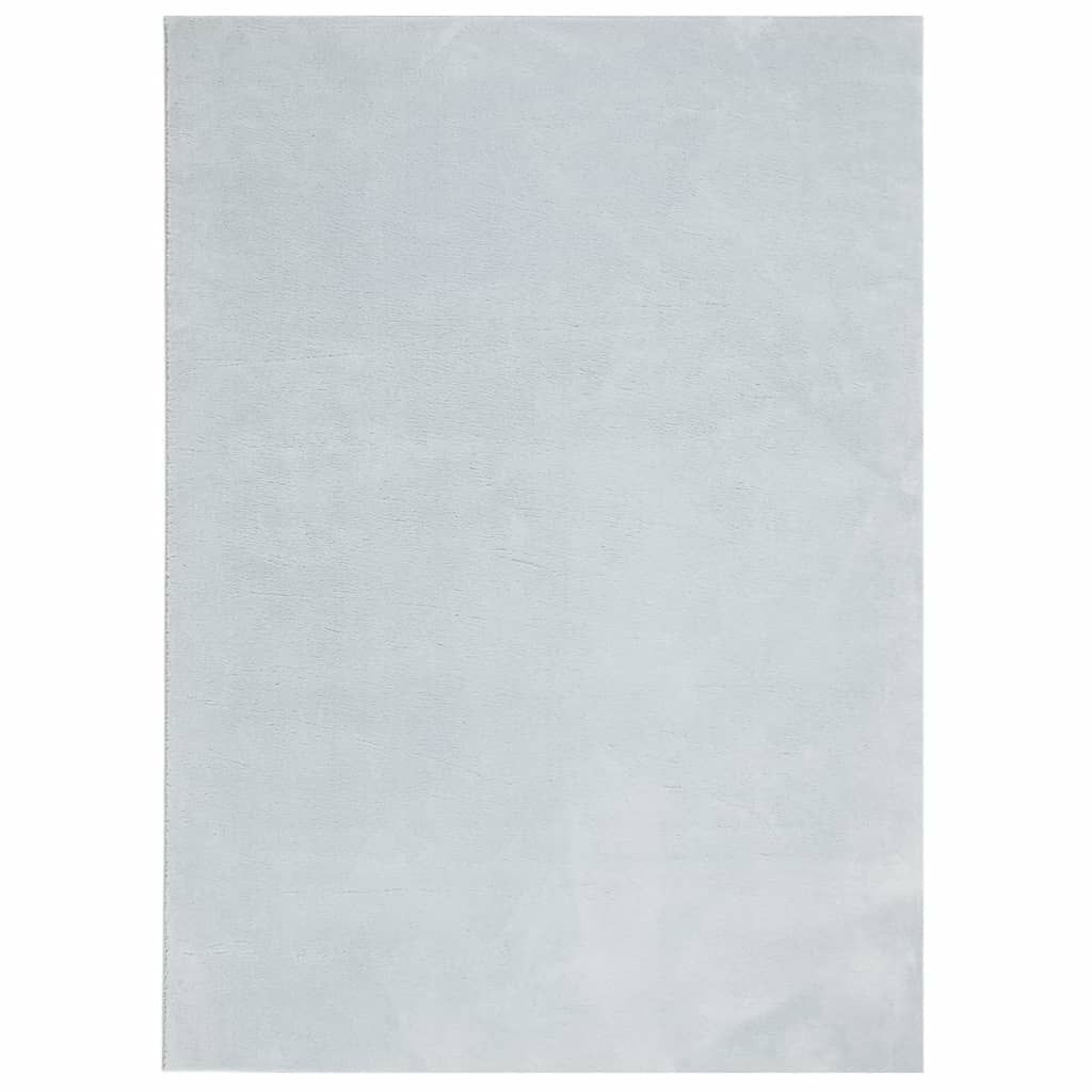VidaXL tapis huarte poils courts doux lavable 240x340 cm bleu
