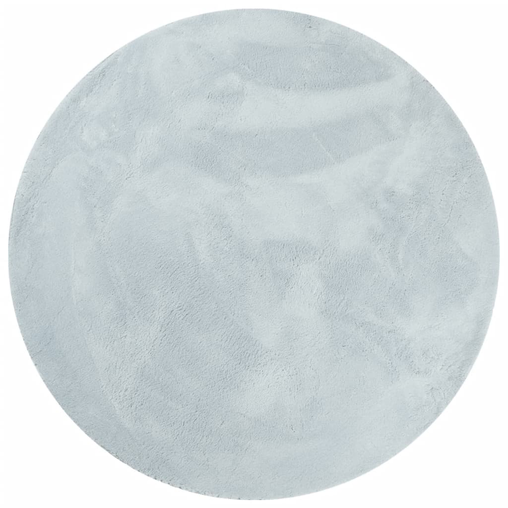 Vidaxl tapis huarte poils courts doux lavable ø 80 cm bleu