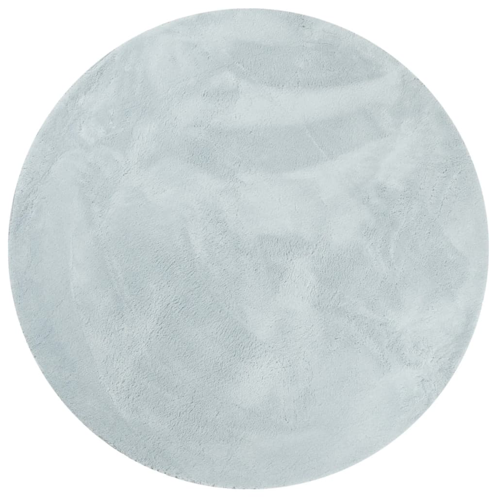 Vidaxl tapis huarte poils courts doux lavable ø 100 cm bleu