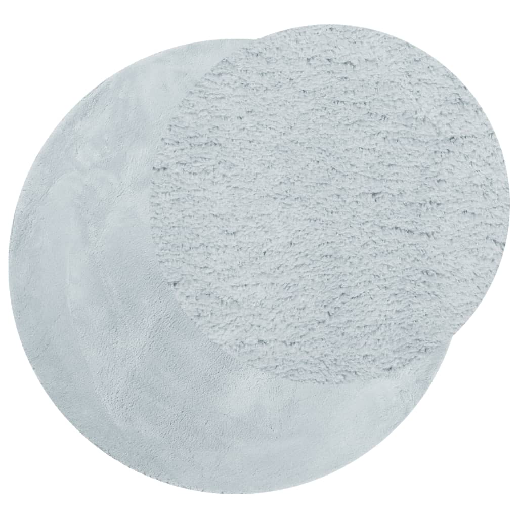Vidaxl tapis huarte poils courts doux lavable ø 100 cm bleu