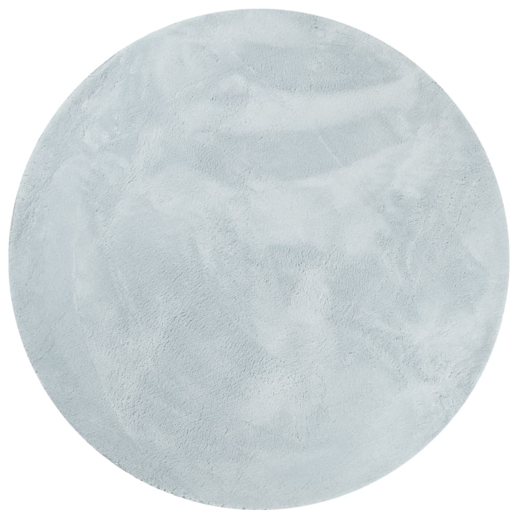 Vidaxl tapis huarte poils courts doux lavable ø 120 cm bleu