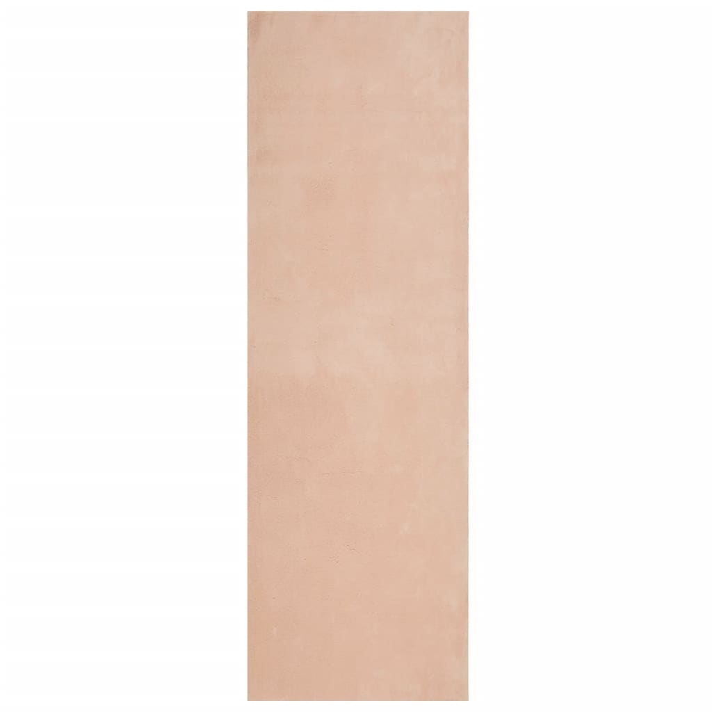 VidaXL tapis huarte poils courts doux lavable 80x250 cm rose