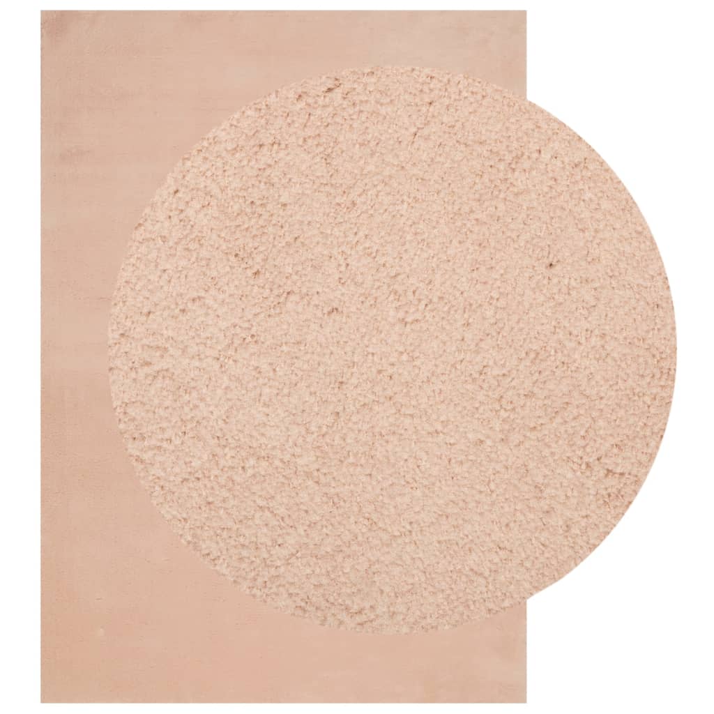 VidaXL tapis huarte poils courts doux lavable 120x170 cm rose
