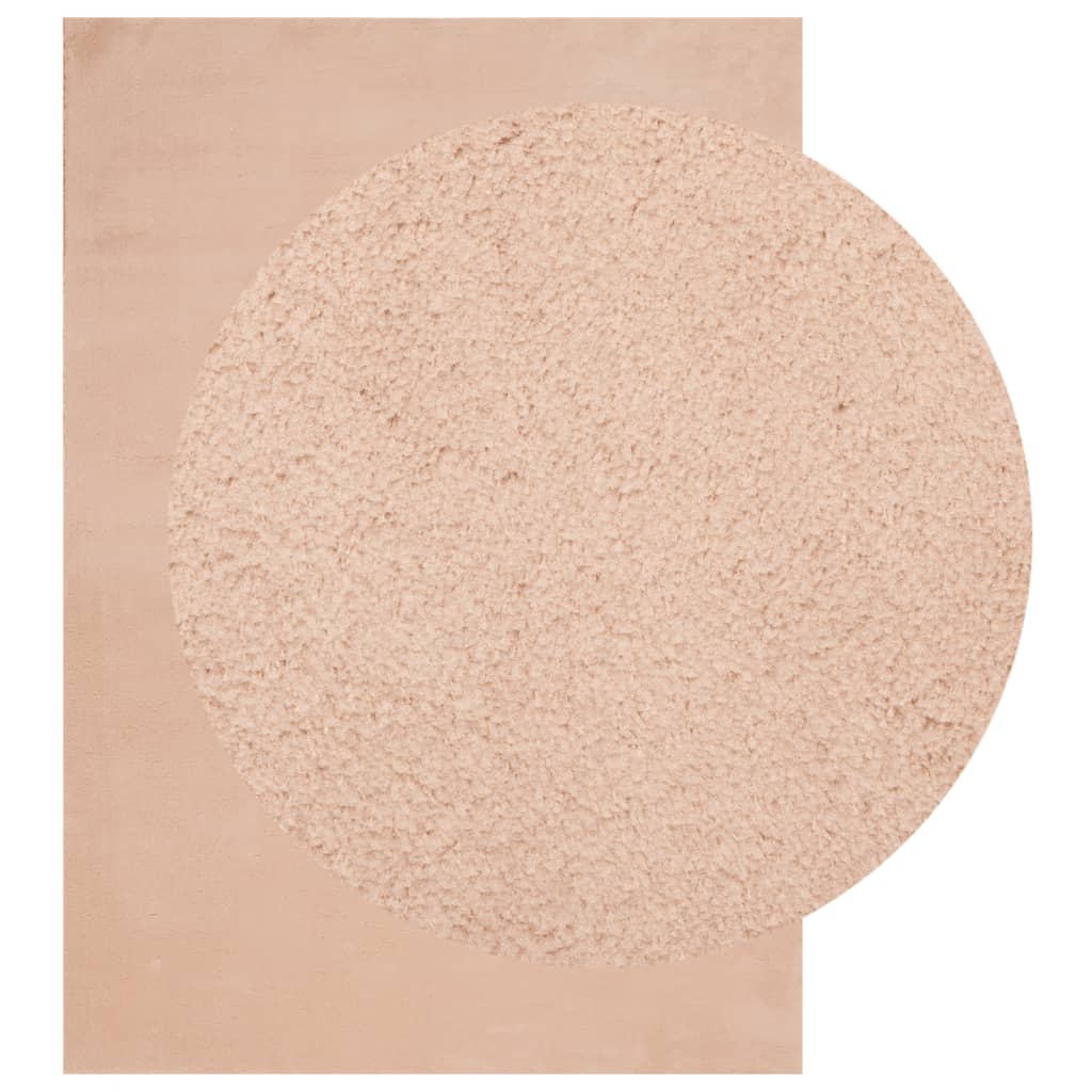 Vidaxx tapis huarte poils courts doux lavable 140x200 cm rose