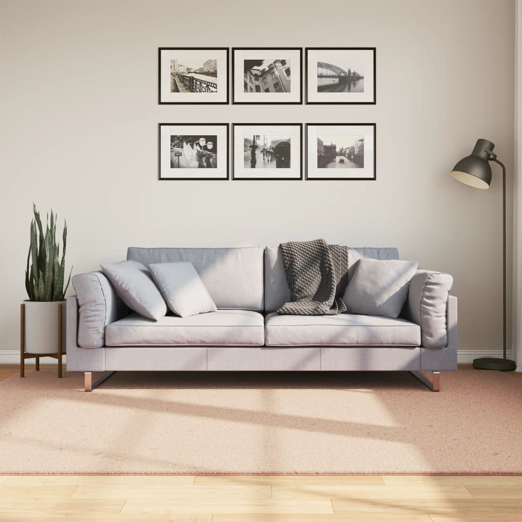 VidaXL tapis huarte poils courts doux lavable 160x230 cm rose