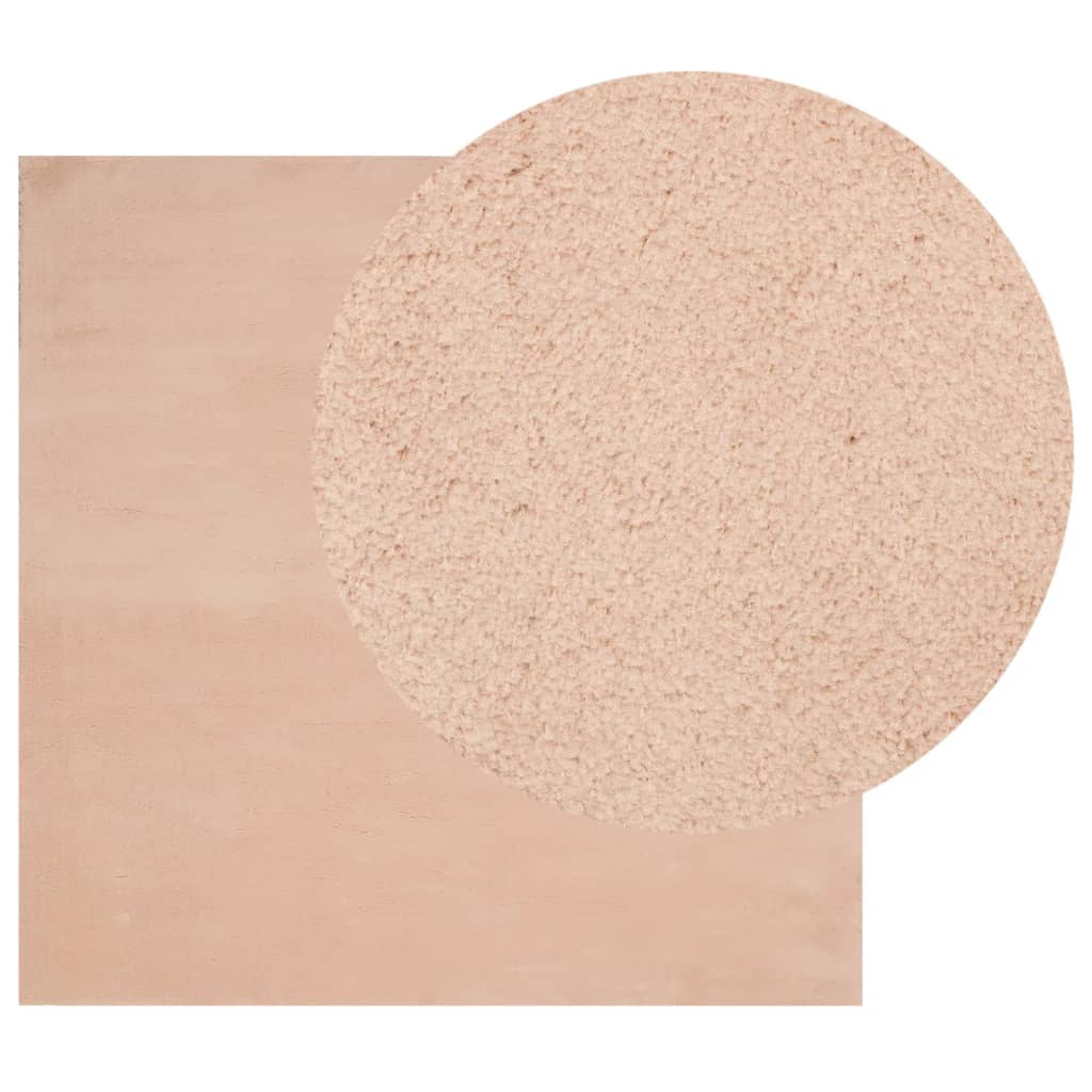 VidaXL tapis huarte poils courts doux lavable 240x240 cm rose