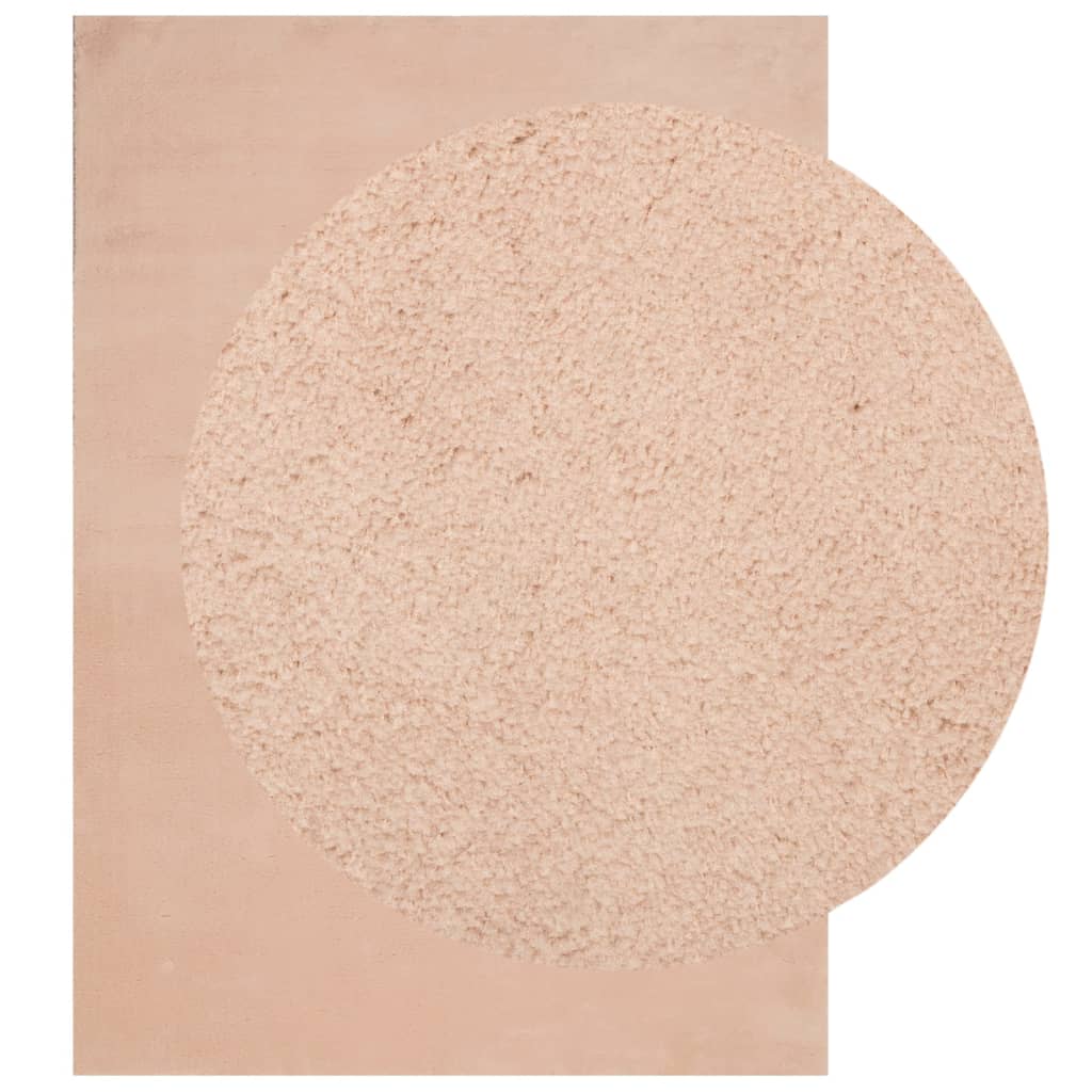 VidaXL tapis huarte poils courts doux lavable 240x340 cm rose