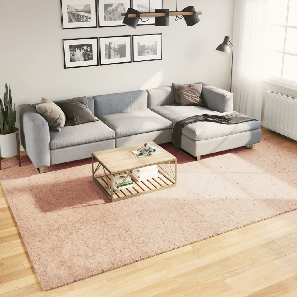 VidaXL tapis huarte poils courts doux lavable 240x340 cm rose