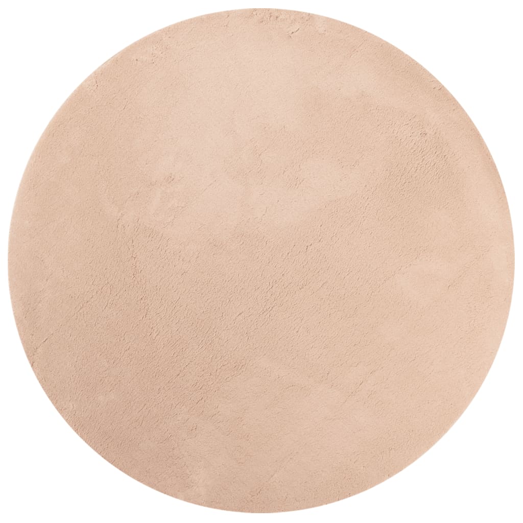 Vidaxl tapis huarte poils courts doux lavable ø 100 cm rose