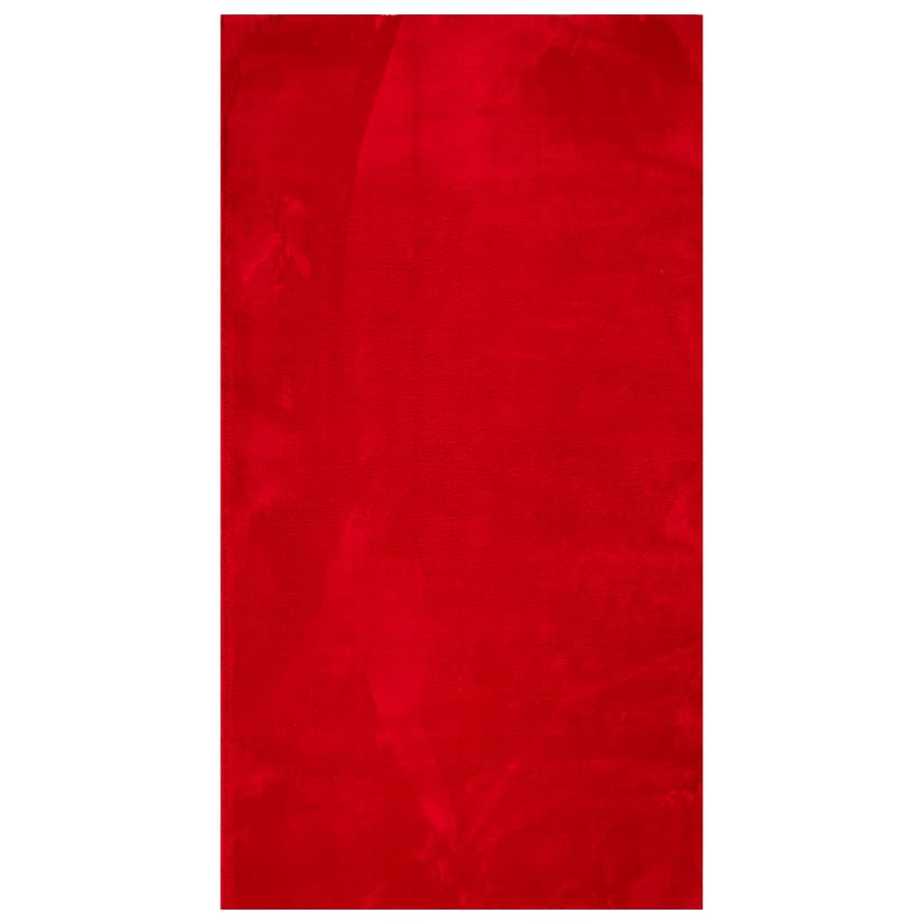 VidaXL tapis huarte poils courts doux lavable 60x110 cm rouge