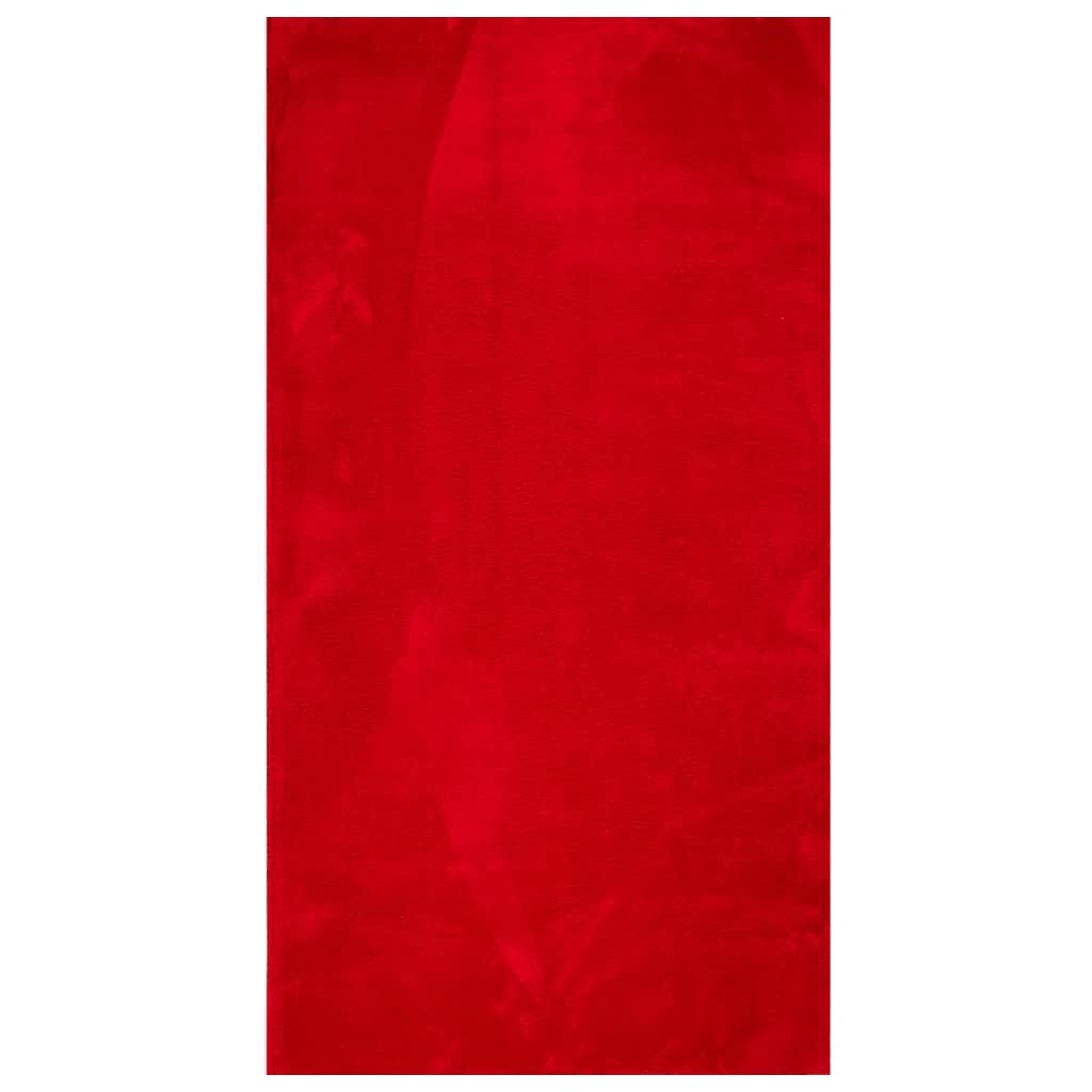 VidaXL tapis huarte poils courts doux lavable 80x150 cm rouge