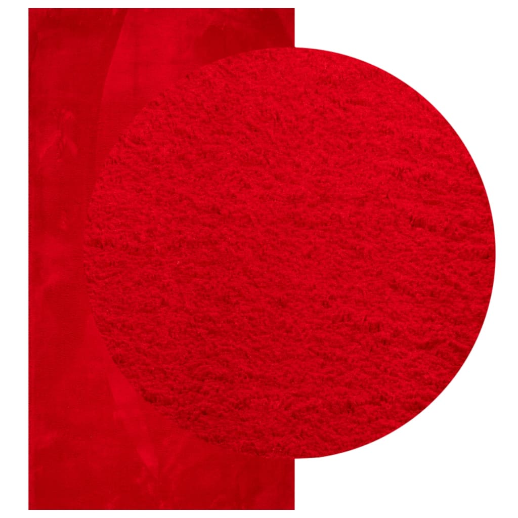 VidaXL tapis huarte poils courts doux lavable 80x150 cm rouge