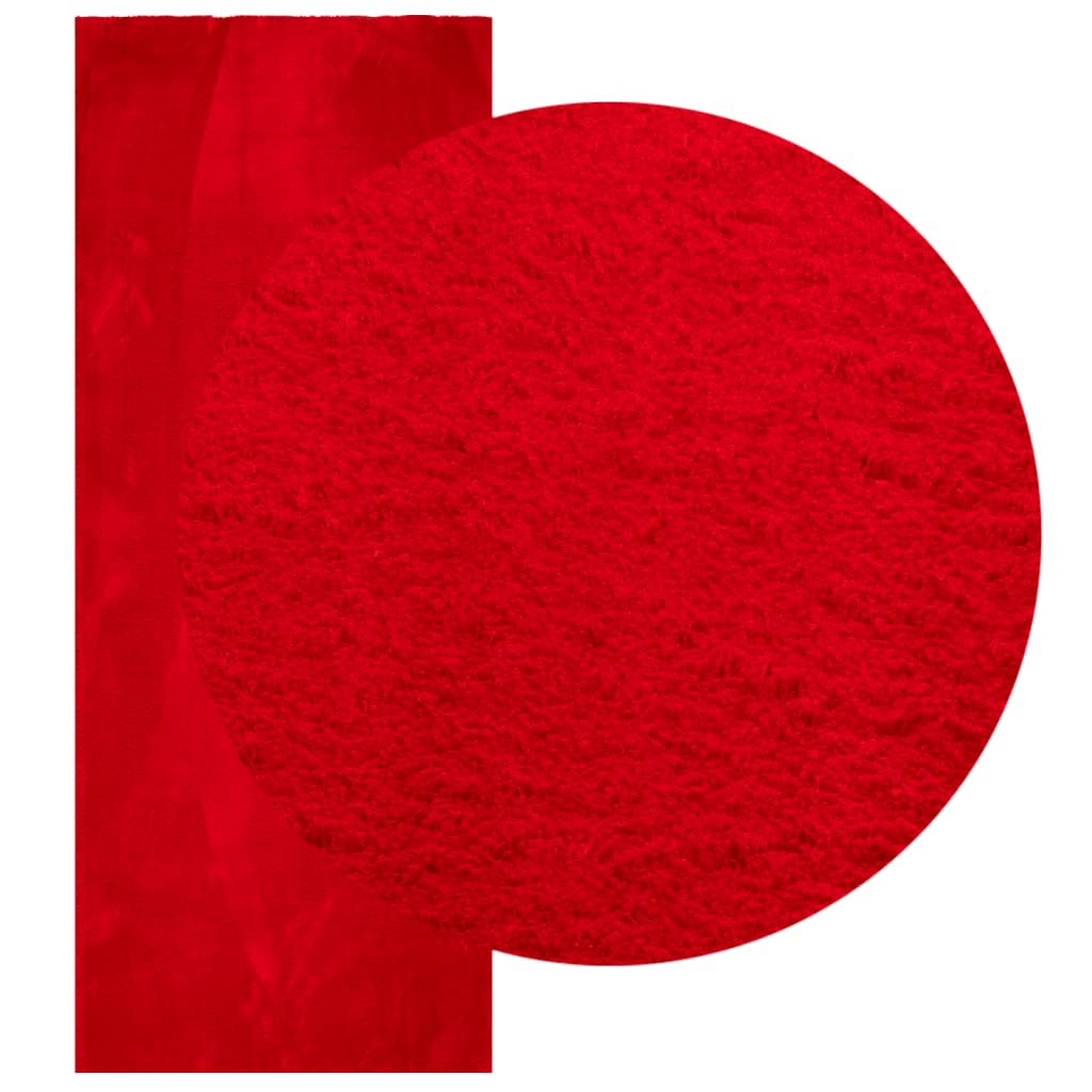 VidaXL tapis huarte poils courts doux lavable 80x200 cm rouge