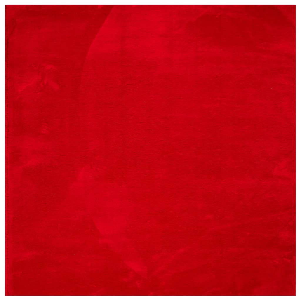 VidaXL tapis huarte poils courts doux lavable 200x200 cm rouge