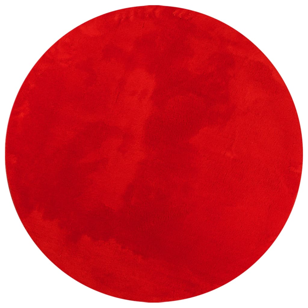 VidaXL Tapis HUARTE poils courts doux lavable Ø 160 cm rouge