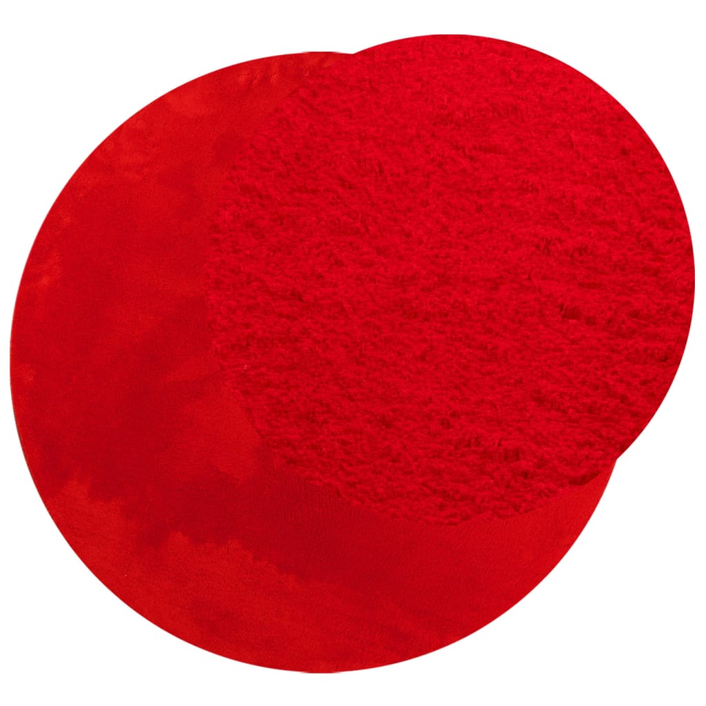 VidaXL Tapis HUARTE poils courts doux lavable Ø 160 cm rouge