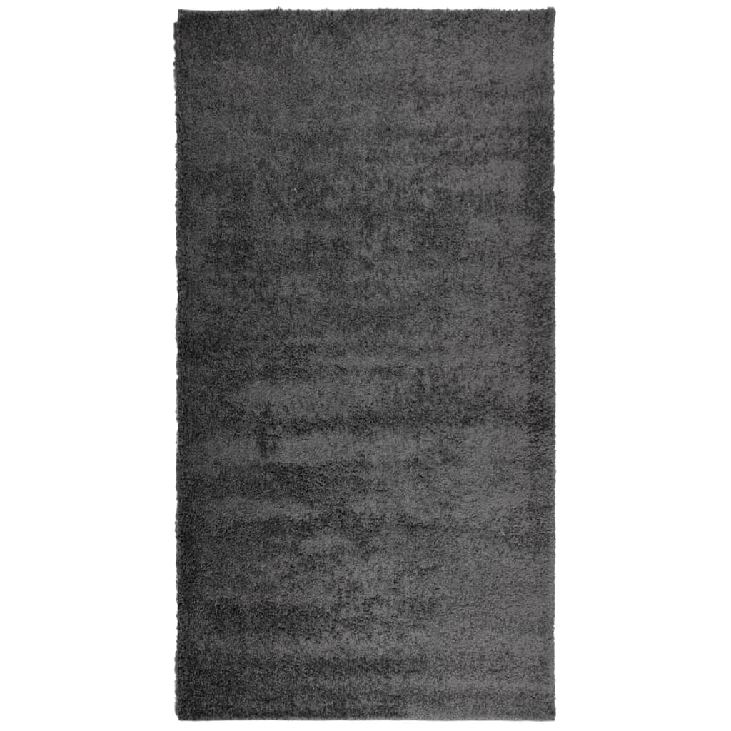 VidaXL tapis pamplona shaggy poils longs moderne 80x150 cm anthracite