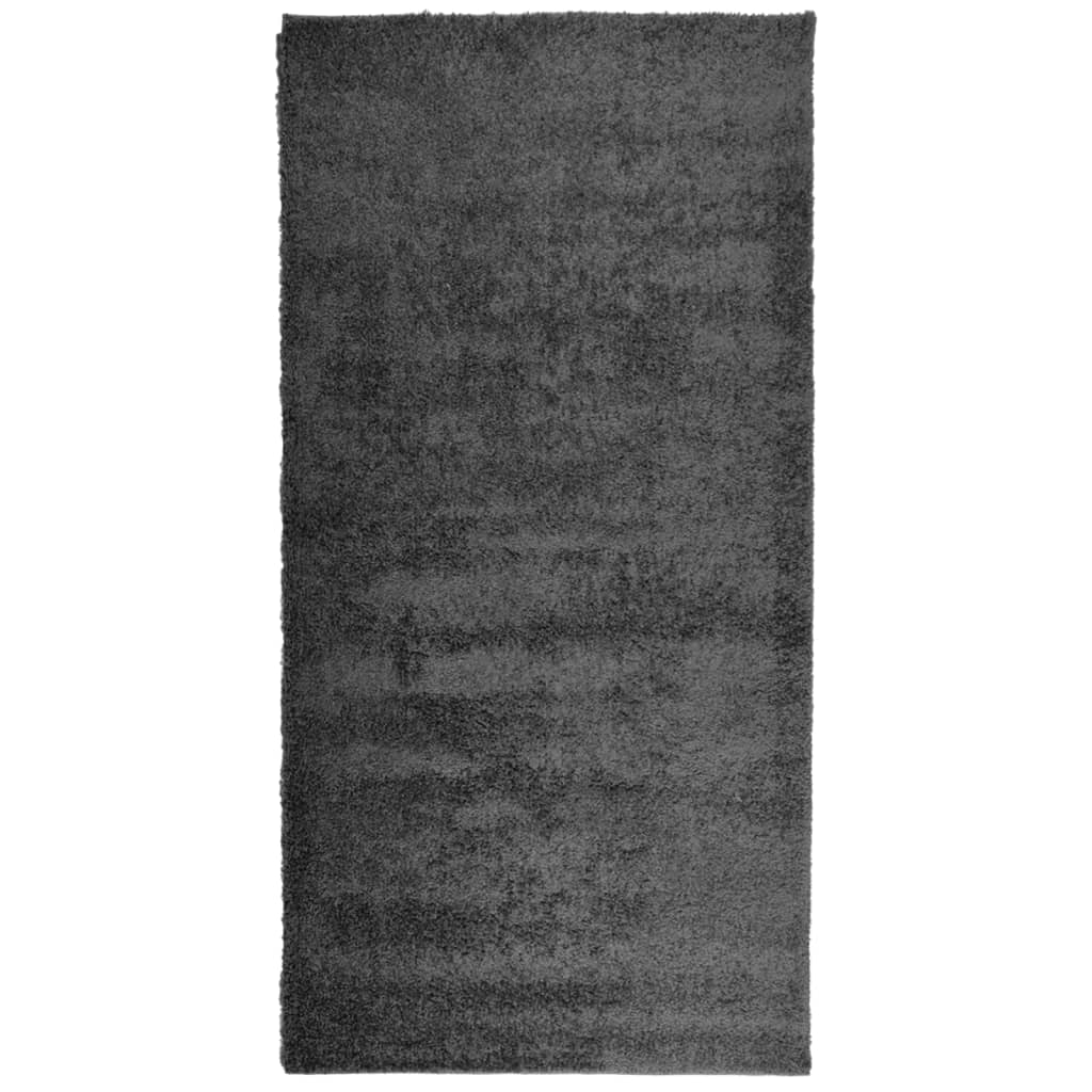 VidaXL tapis pamplona shaggy poils longs 100x200 cm anthracite