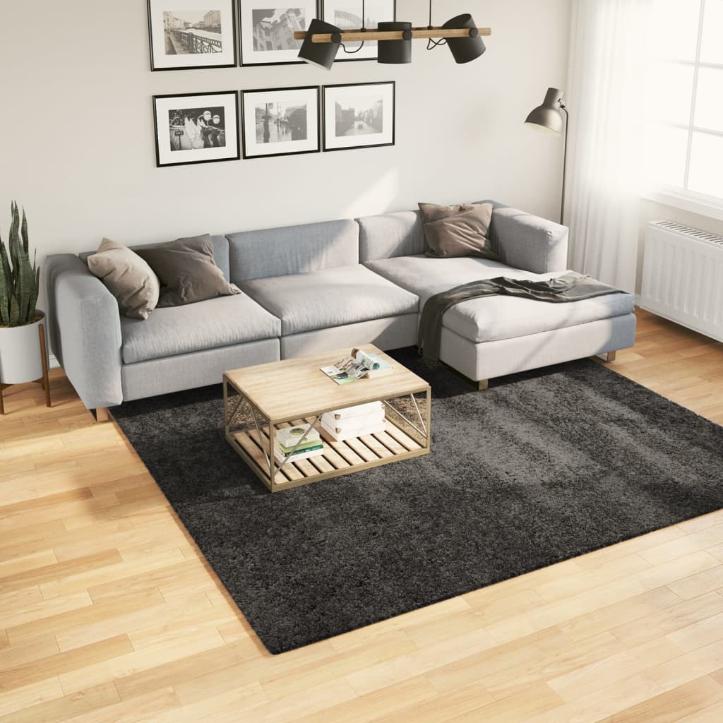 VidaXL Tapis PAMPLONA shaggy poils longs 240x240 cm anthracite