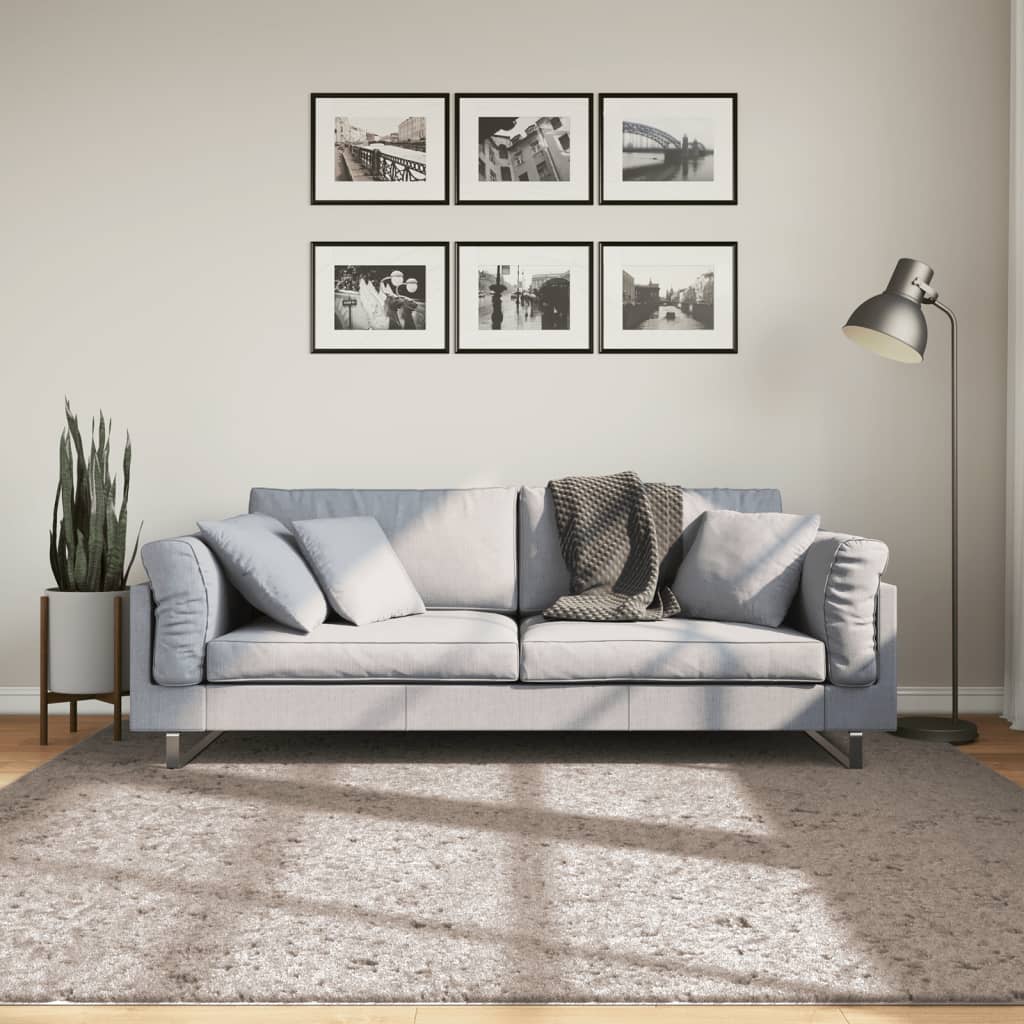 VidaXL tapis pamplona shaggy poils longs moderne 200x200 cm beige
