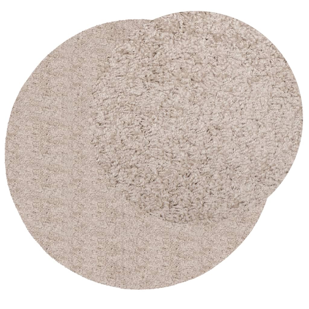 VidaXL tapis pamplona shaggy poils longs moderne ø 200 cm beige