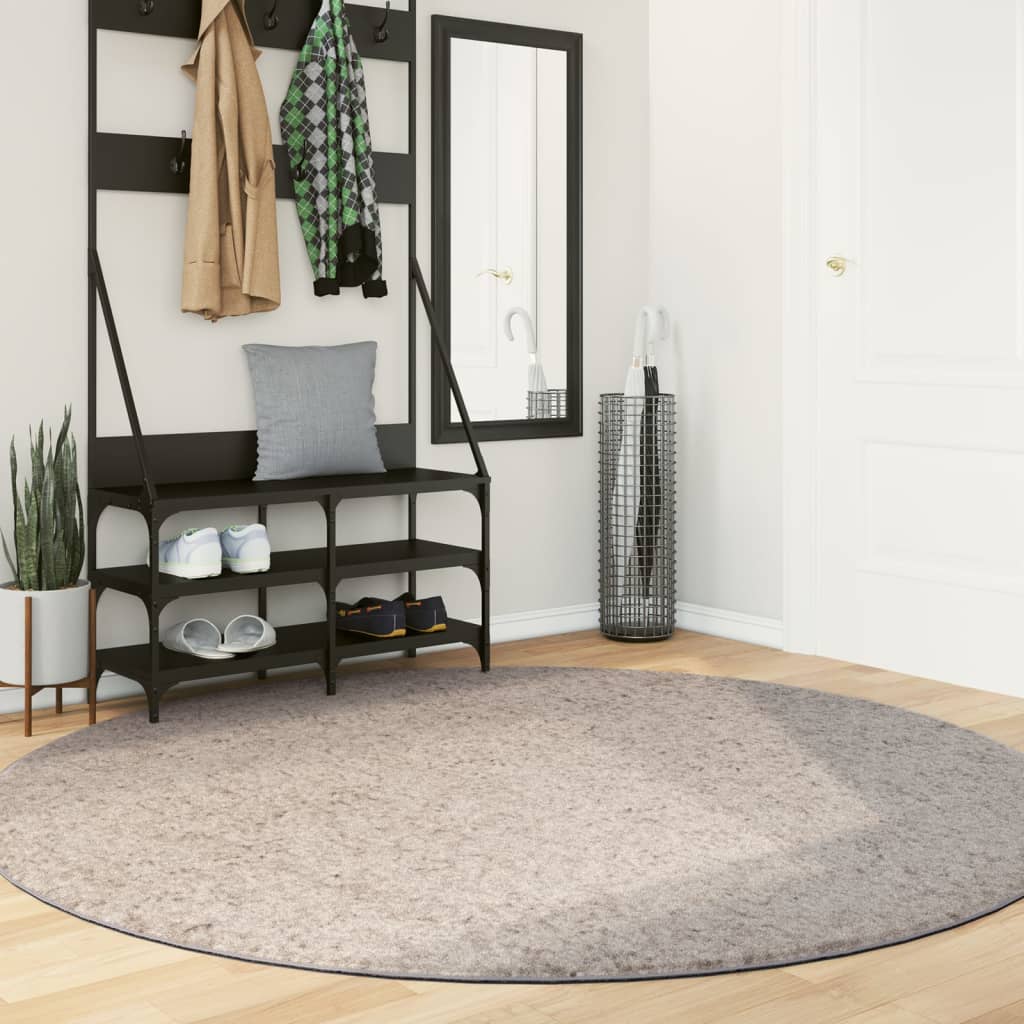 VidaXL tapis pamplona shaggy poils longs moderne ø 200 cm beige