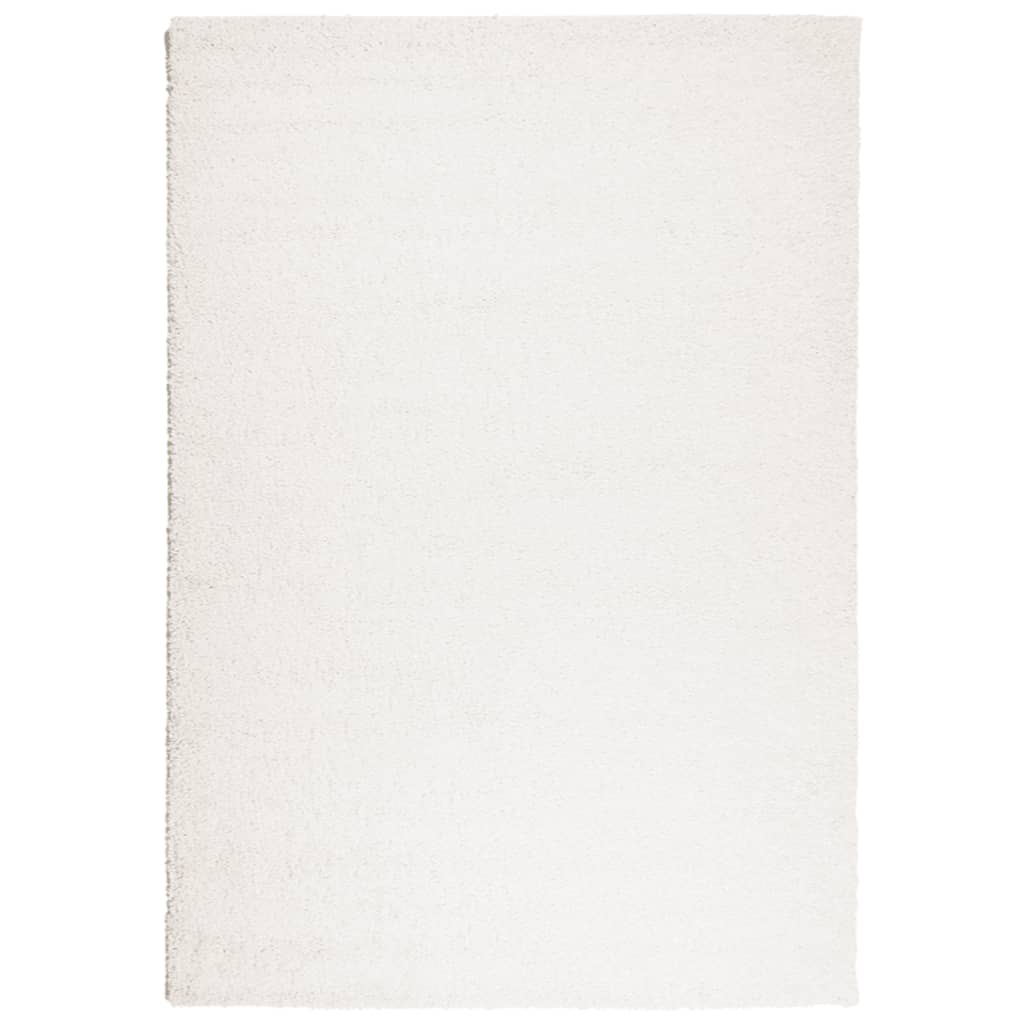 VidaXL tapis pamplona shaggy poils longs moderne 140x200 cm crème