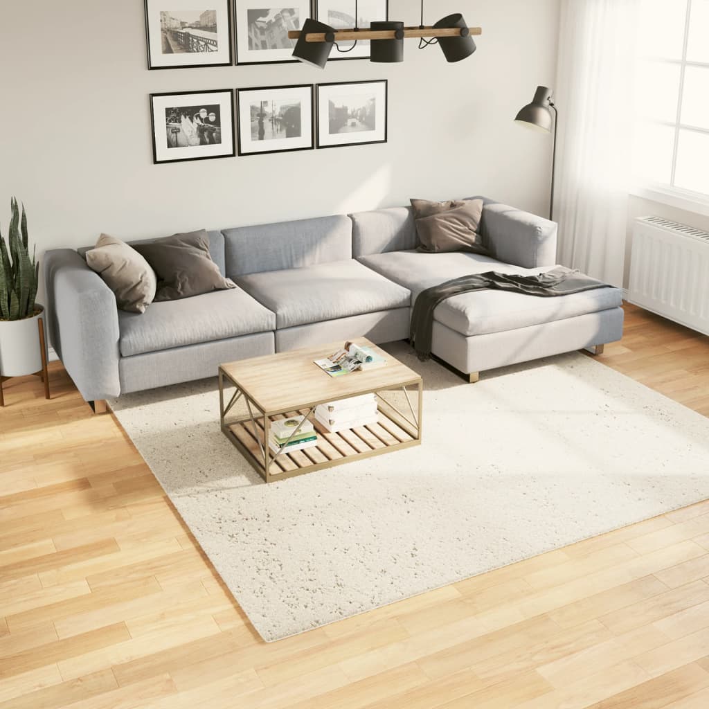 VidaXL tapis pamplona shaggy poils longs moderne 240x240 cm crème