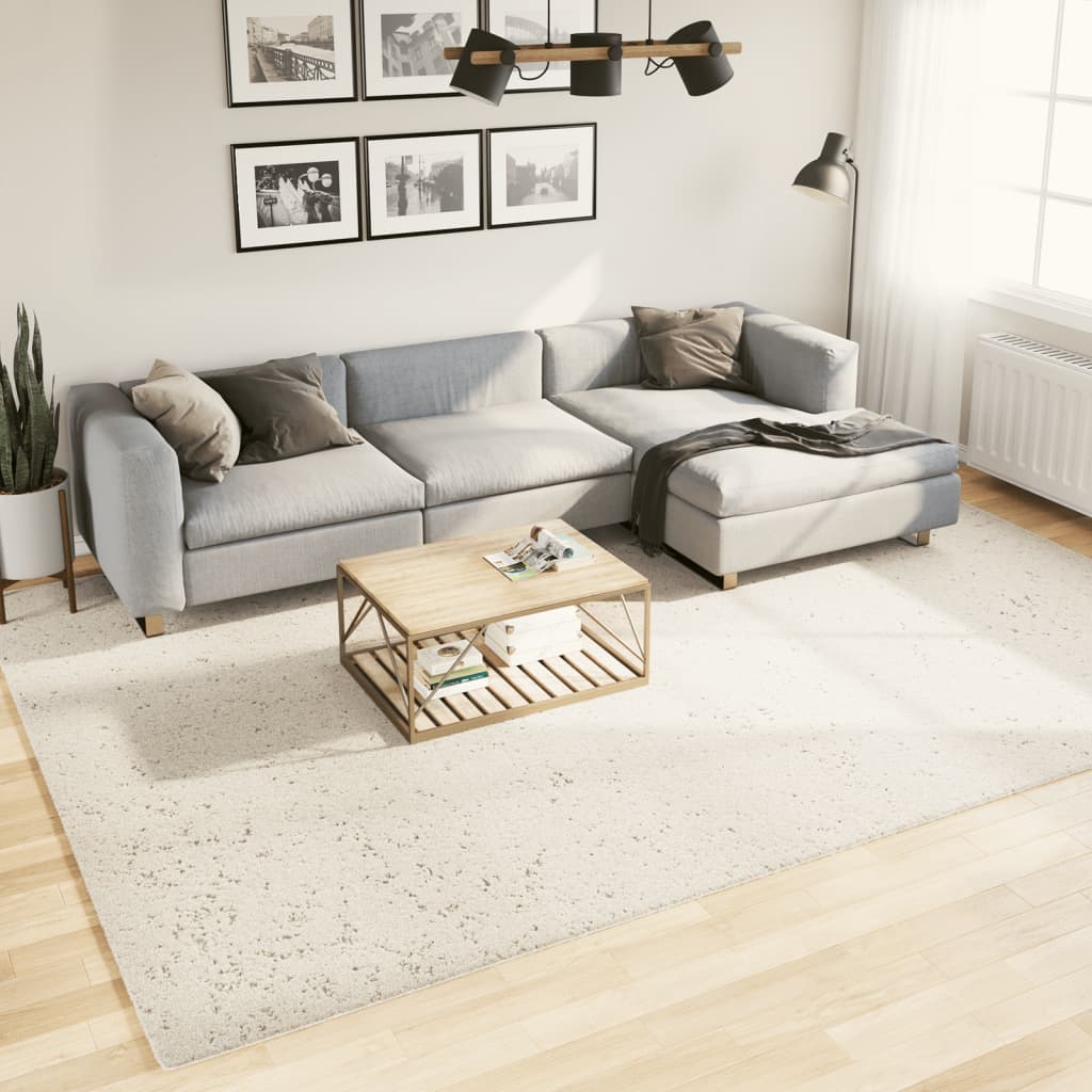 VidaXL tapis pamplona shaggy poils longs moderne 240x340 cm crème
