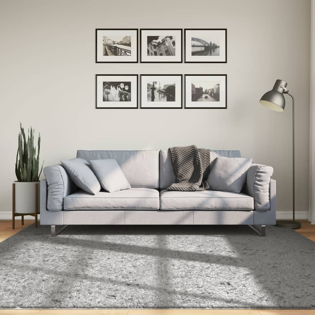 VidaXL Tapis PAMPLONA shaggy poils longs moderne 200x200 cm gris