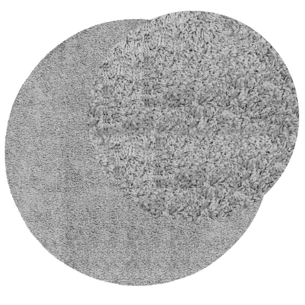 VidaXL tapis pamplona shaggy poils longs moderne ø 240 cm gris