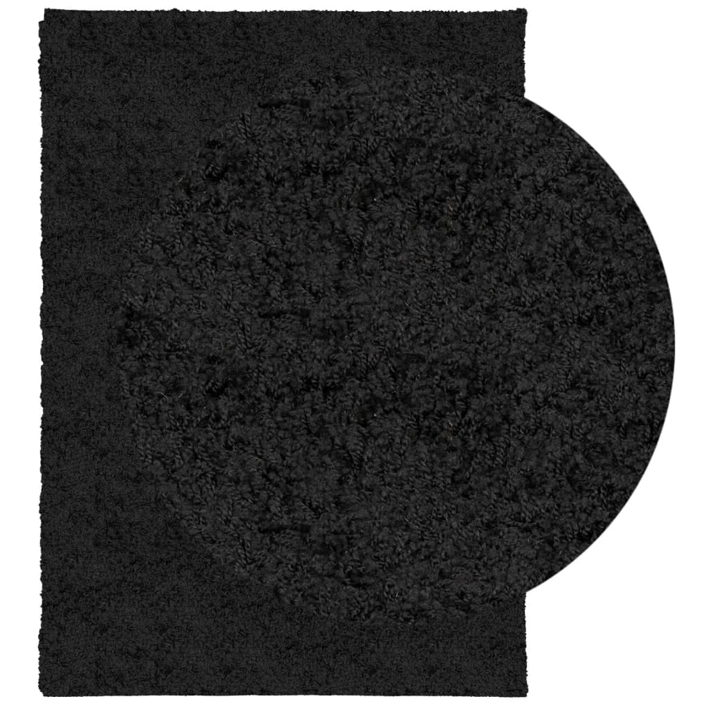 VidaXL tapis pamplona shaggy poils longs moderne 120x170 cm noir