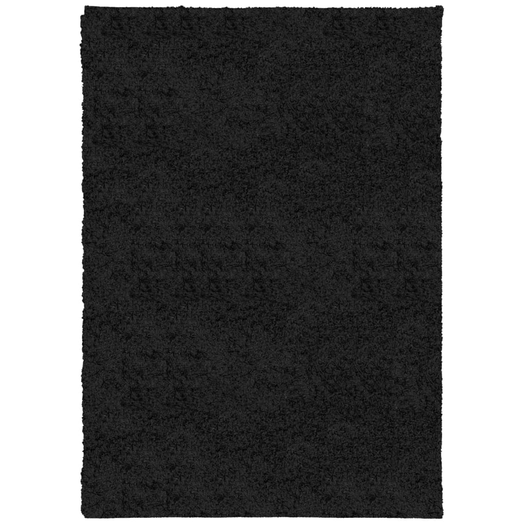 VidaXL tapis pamplona shaggy poils longs moderne 160x230 cm noir