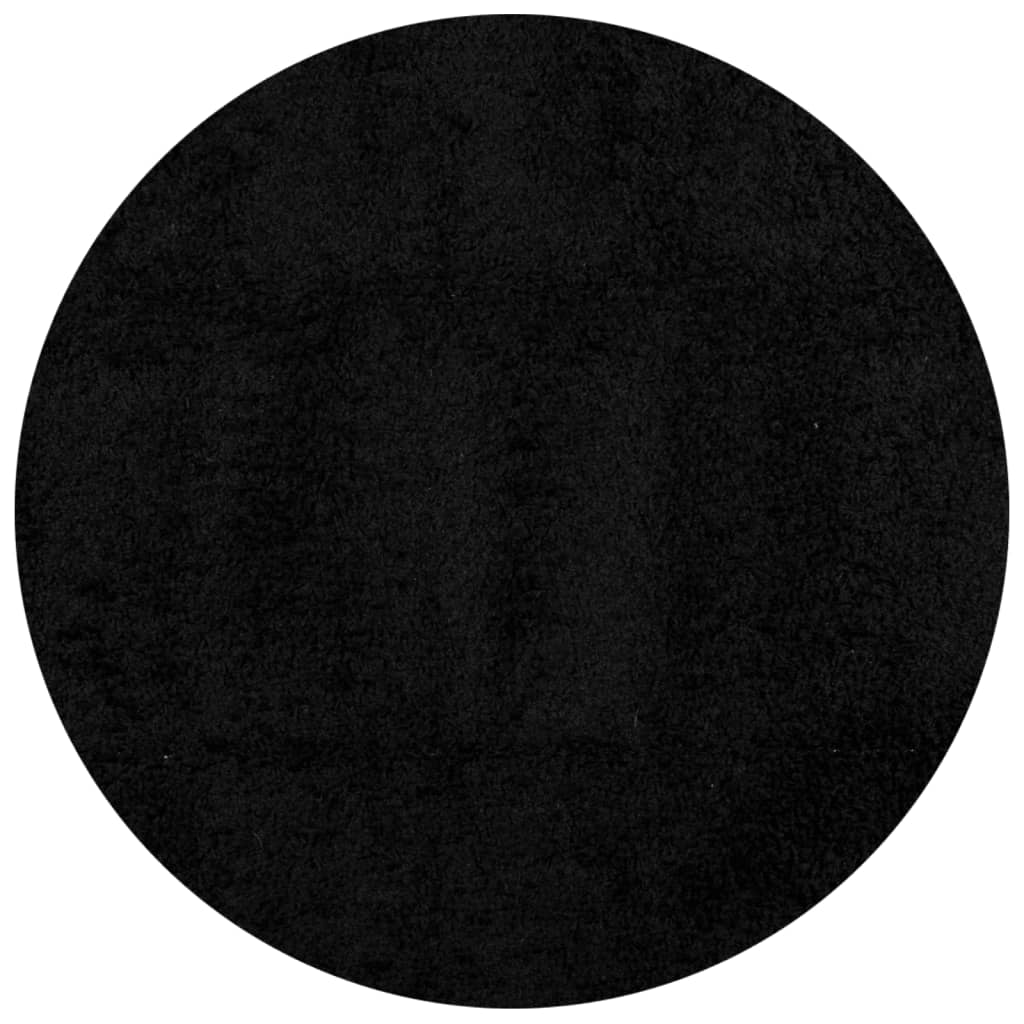VidaXL tapis pamplona shaggy poils longs moderne ø 200 cm noir