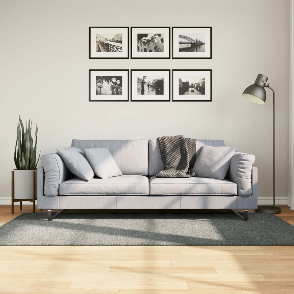 VidaXL tapis pamplona shaggy poils longs moderne 100x200 cm vert