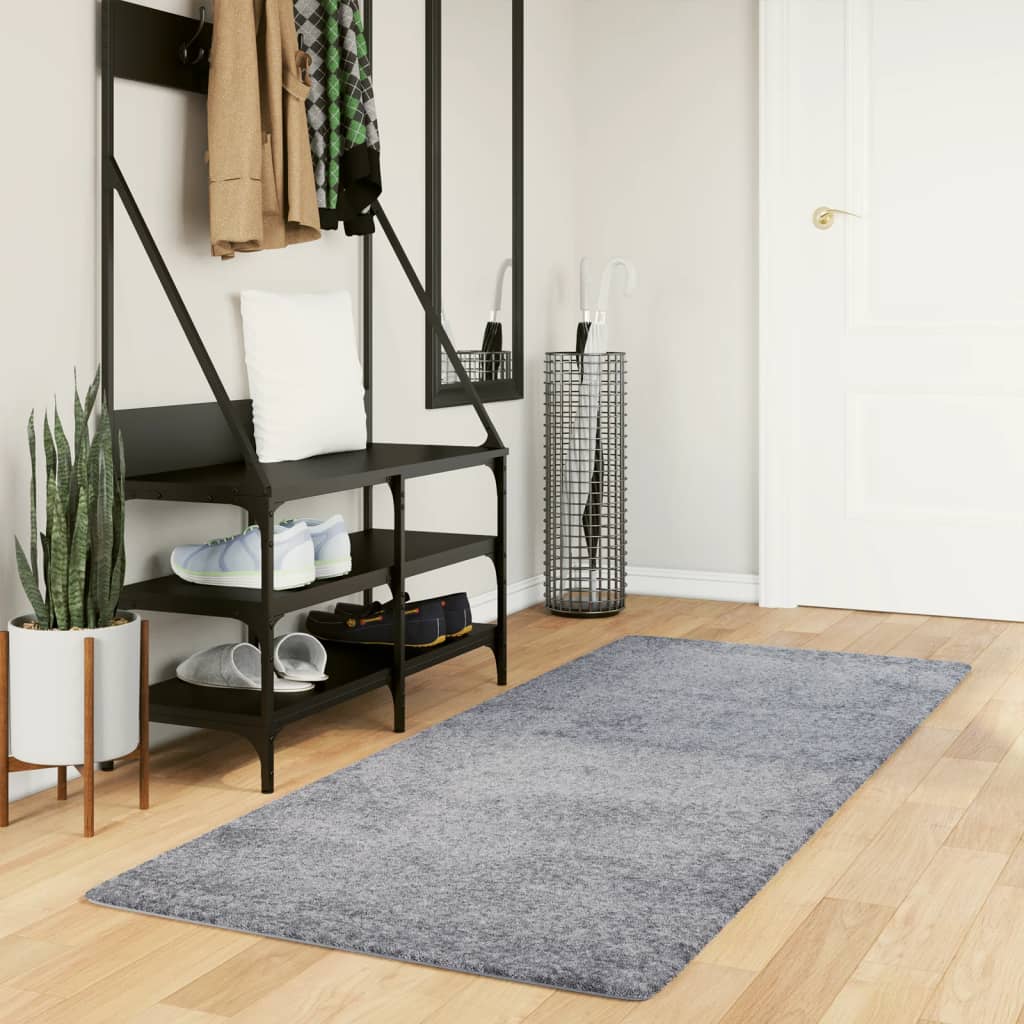 VidaXL tapis pamplona shaggy poils longs moderne 80x200 cm bleu