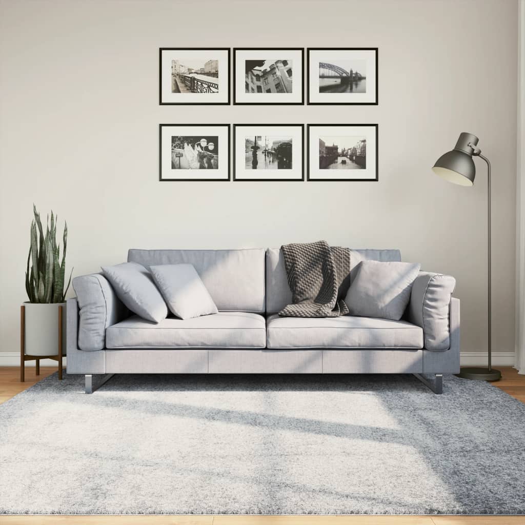 VidaXL tapis pamplona shaggy poils longs moderne 200x200 cm bleu