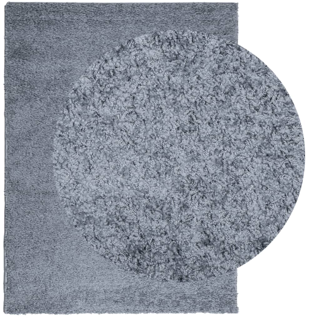 VidaXL tapis pamplona shaggy poils longs moderne 300x400 cm bleu