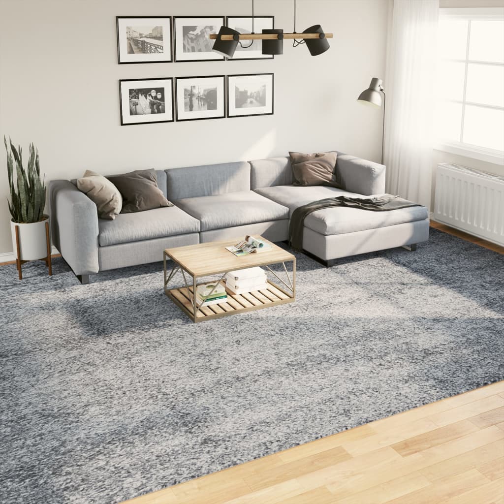 VidaXL tapis pamplona shaggy poils longs moderne 300x400 cm bleu