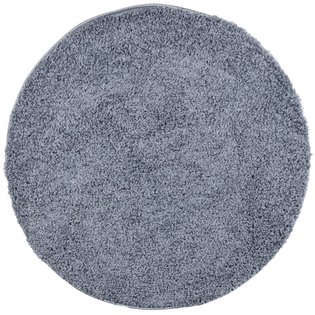 VidaXL tapis pamplona shaggy poils longs moderne ø 240 cm bleu