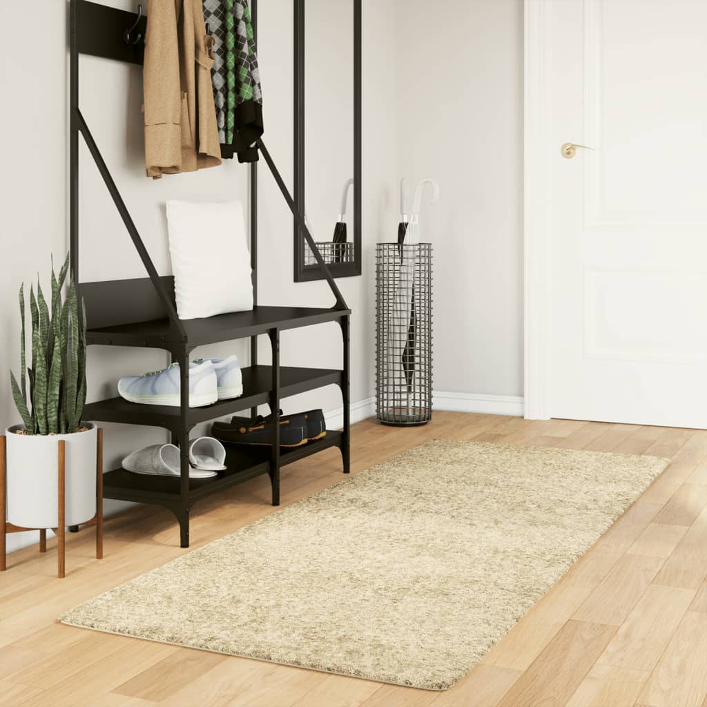 Vidaxx tapis pamplona shaggy poils longs moderne 80x200 cm couleur or
