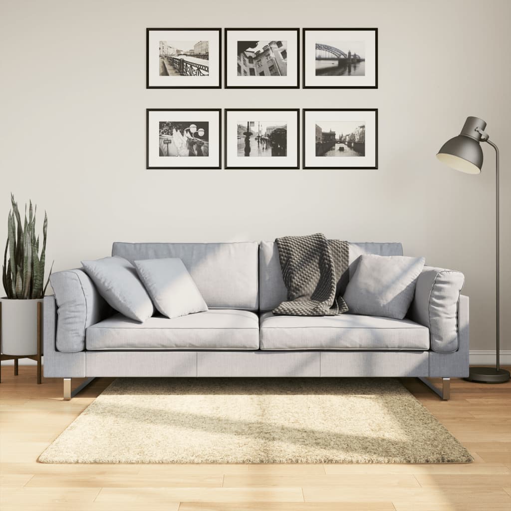 VidaXL tapis pamplona shaggy poils longs moderne 120x120 cm or