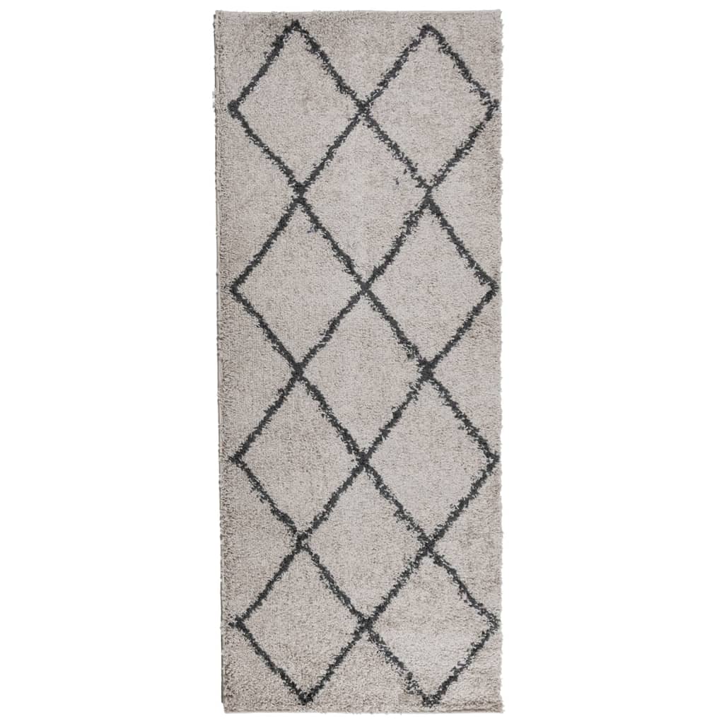 VidaXL tapis pamplona shaggy poils longs 80x200 cm beige anthracite