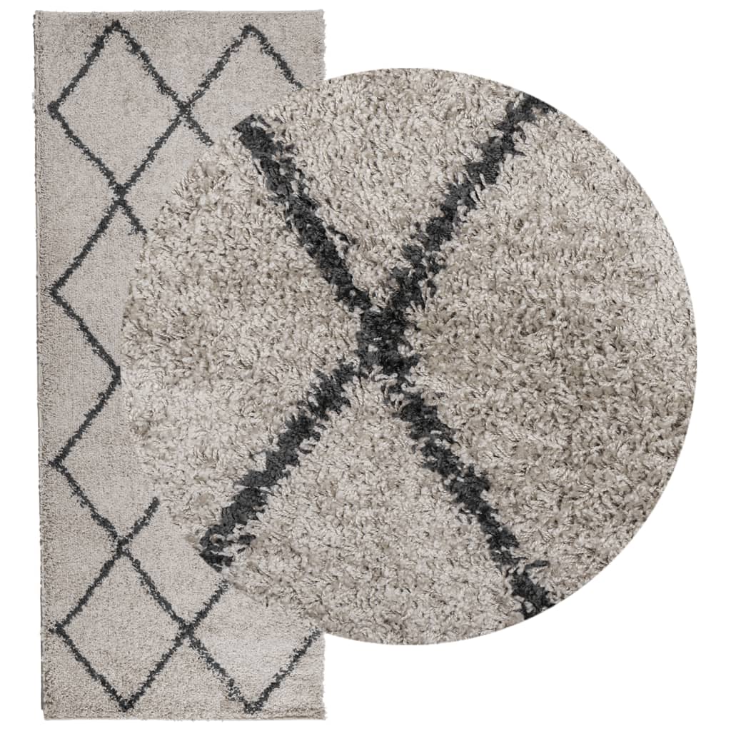 VidaXL tapis pamplona shaggy poils longs 80x200 cm beige anthracite